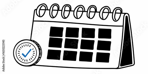 Calendar reminder schedule appointment date time management planning event organizer deadline task management icon banking & finance line icon  on transparent background
