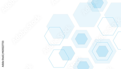 white and blue technology hexagonal abstract background. Abstract blue hexagon or digital technology background. Vector abstract graphic design banner pattern presentation background web template.