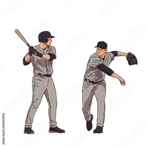 baseball players about to duel