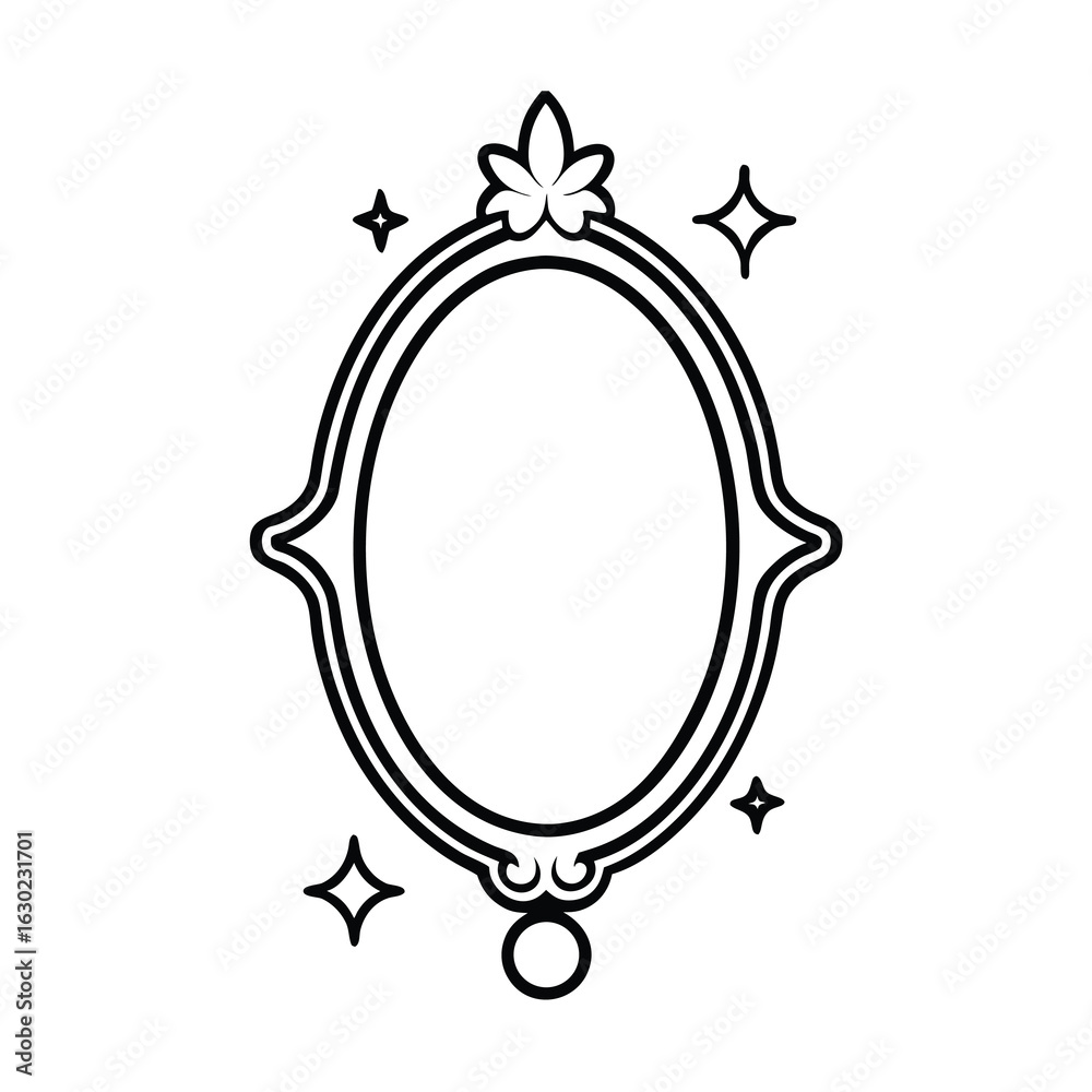 Obraz premium fairy tale magic mirror design on white background