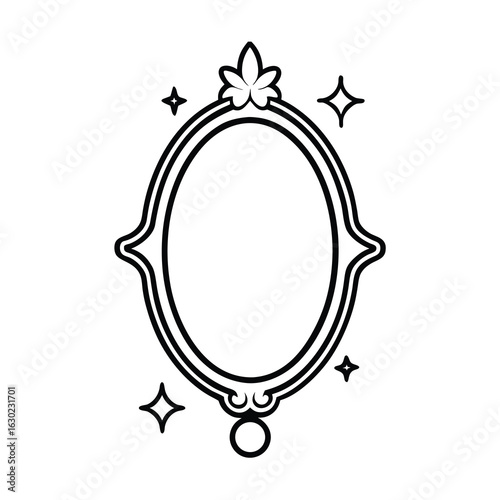 fairy tale magic mirror design on white background