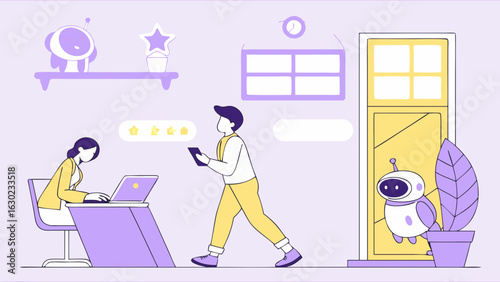 Collaborative Work Environment with AI Assistant.