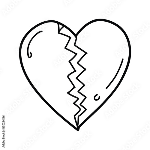 heartbreak concept doodle on white background