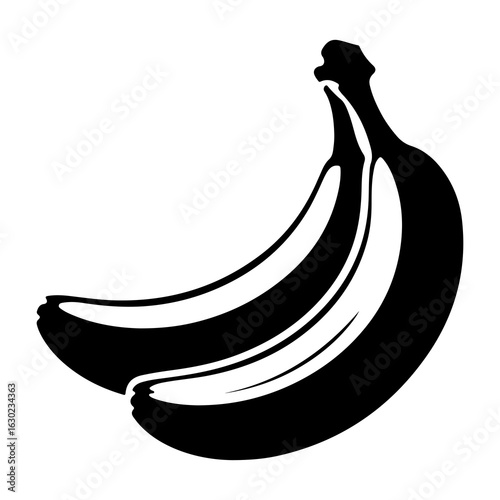  A sleek black banana silhouette vector illustration_2