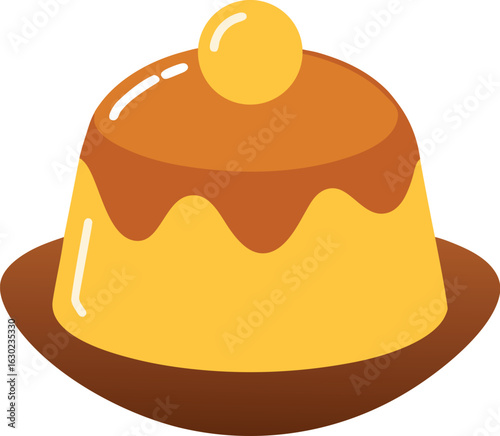Delicious pudding dessert isolated on white background