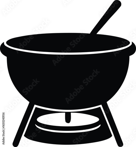  fondue pot silhouette vector