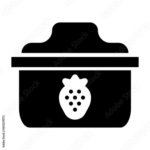 vector illustration of a strawberry glass jar