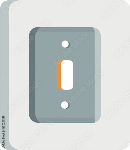 Light switch icon on white background, minimalist design, electrical switch symbol, user interface icon, simple button graphic for websites, apps, and digital projects, isolated vector illustration