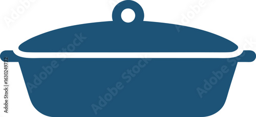 Cake pan icon on white background, baking utensil illustration, kitchen cookware symbol, bakeware graphic, baking tool vector, cooking equipment icon, simple and clean design for bakery projects