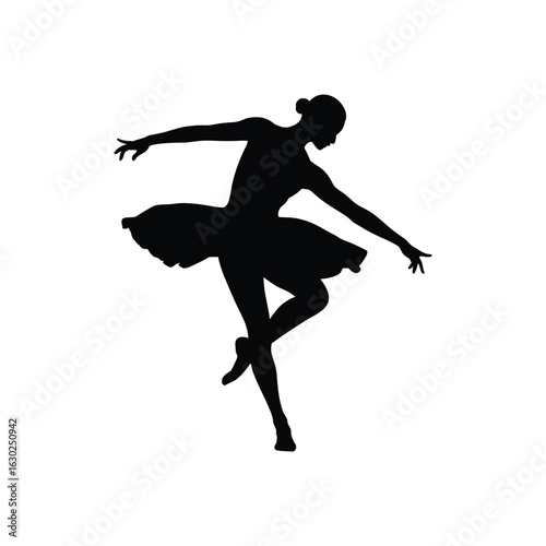 Silhouette of a ballerina in a graceful pose