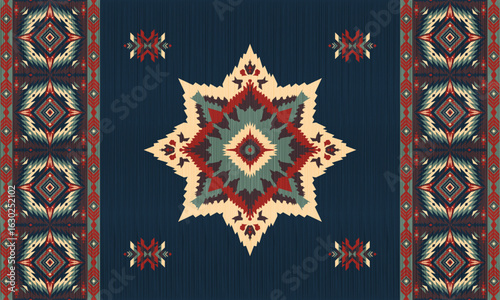 American tribal ethnic native pattern.Traditional Navajo,Aztec,Apache,Southwest and Mexican style fabric pattern.Abstract vector motifs pattern.For fabric,clothing,blanket,carpet,woven,wrap,decoration
