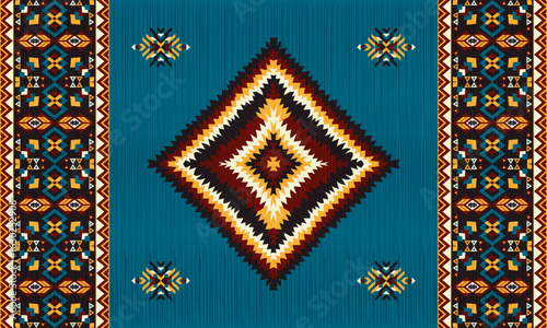 American tribal ethnic native pattern.Traditional Navajo,Aztec,Apache,Southwest and Mexican style fabric pattern.Abstract vector motifs pattern.For fabric,clothing,blanket,carpet,woven,wrap,decoration