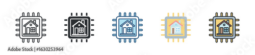 Chipset Icon Set Multiple Style Collection