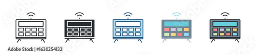 Smart Tv Icon Set Multiple Style Collection