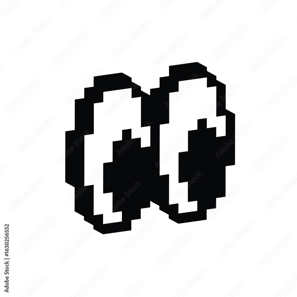 Fototapeta premium 3d isometric pixel eye icon vector pixel art element for 8 bit game