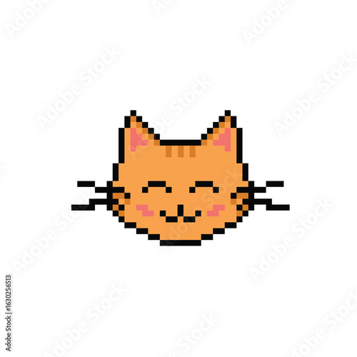 cat pixel art icon vector animal for  8 bit game 