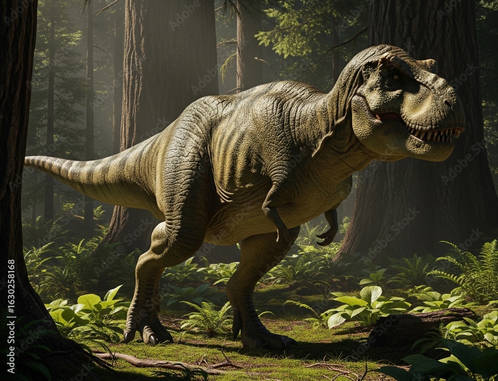 Fototapeta premium close up of tyrannosaurus Rex in the forest