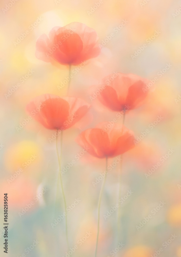 Obraz premium Delicate dreamy poppy blossoms