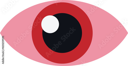 Human Red and Irritated Eye Vector