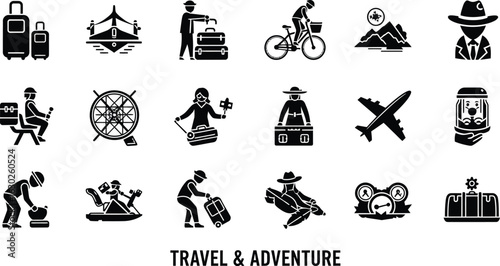Travel adventure icons perfect for tourism websites and apps