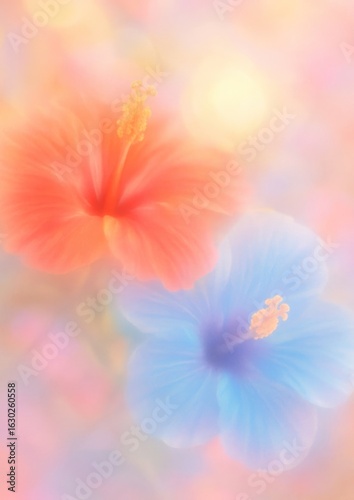 Vibrant hibiscus dreamy background