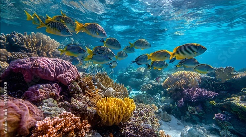 Wallpaper Mural Vibrant coral reef teeming with colorful fish. Torontodigital.ca