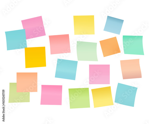 colorful sticky notes on white