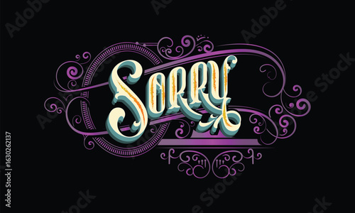 SORRY lettering custom style design.eps