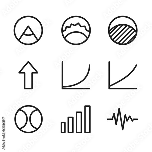 Neptune Structure Icons. Outline icon set of Neptune internal structure: rocky core, metallic hydrogen layer, molecular hydrogen