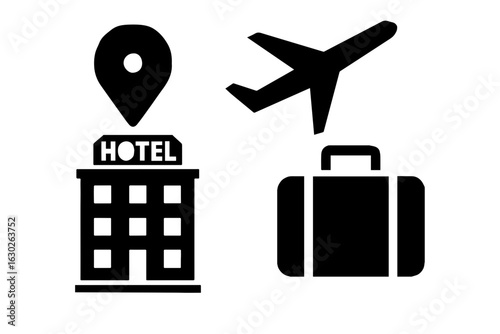 travel icons set vector