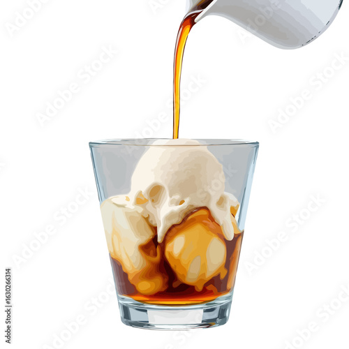 A delightful assortment of hot and cold coffee drinks including espresso, cappuccino, latte, iced coffee, and refreshing beverages served in mugs and glasses, perfect for café menus, beverage advertis