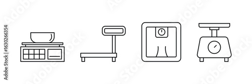 Kitchen digital analog body load counter weight scale icon vector illustration for market health balance measure machine equipment tool.