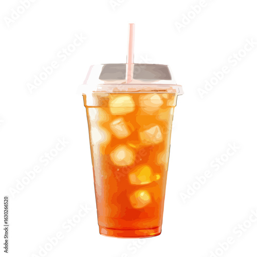 Refreshing glass of iced tea served with lemon and ice cubes, perfect for summer vibes, healthy beverage concepts, outdoor refreshment scenes, cafe menus, cooling drinks, and lifestyle imagery represe