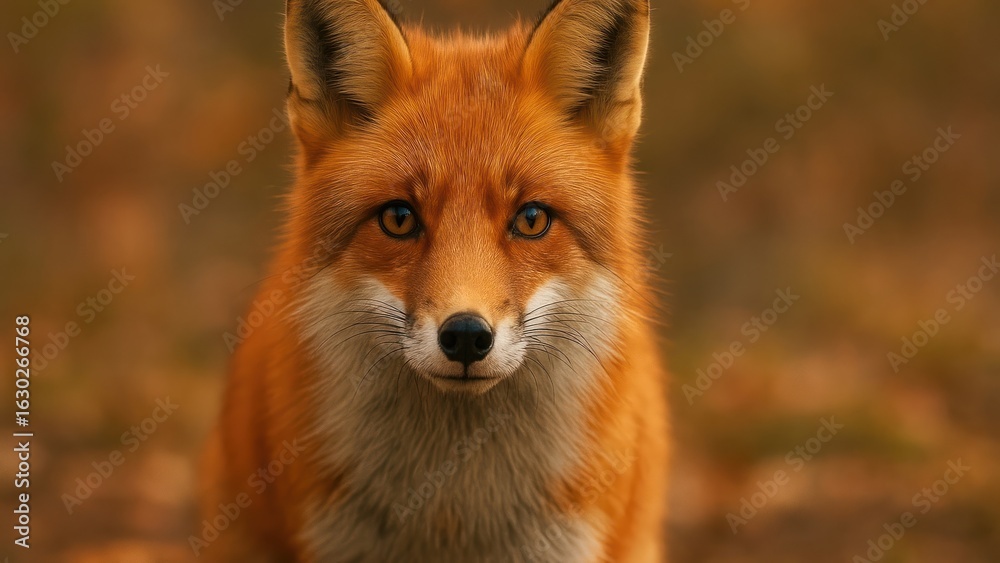 Fototapeta premium Majestic fox in autumn forest.