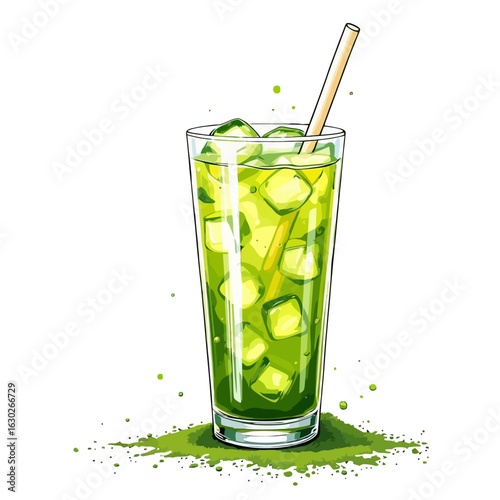 Refreshing glass of iced tea served with lemon and ice cubes, perfect for summer vibes, healthy beverage concepts, outdoor refreshment scenes, cafe menus, cooling drinks, and lifestyle imagery represe