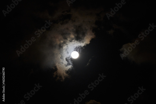 full moon with clouds
