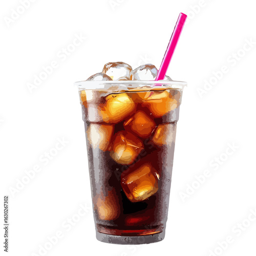 Refreshing glass of iced tea served with lemon and ice cubes, perfect for summer vibes, healthy beverage concepts, outdoor refreshment scenes, cafe menus, cooling drinks, and lifestyle imagery represe