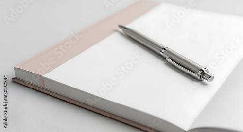 Wallpaper Mural Elegant composition featuring a blank notebook paired with a sleek metal pen for creative writing Torontodigital.ca