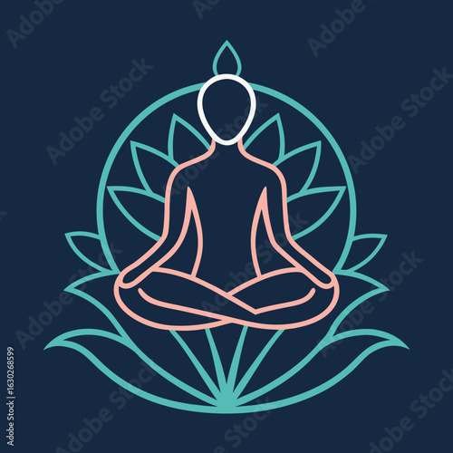 silhouette of yoga woman