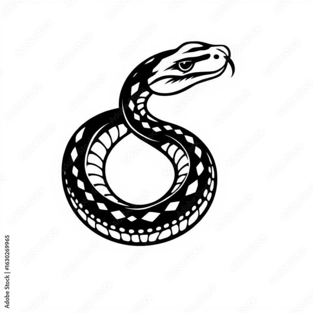 Fototapeta premium Night Snake Animal Icon