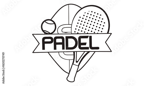 Padel Tennis Logo with Crossed Rackets and a Ball