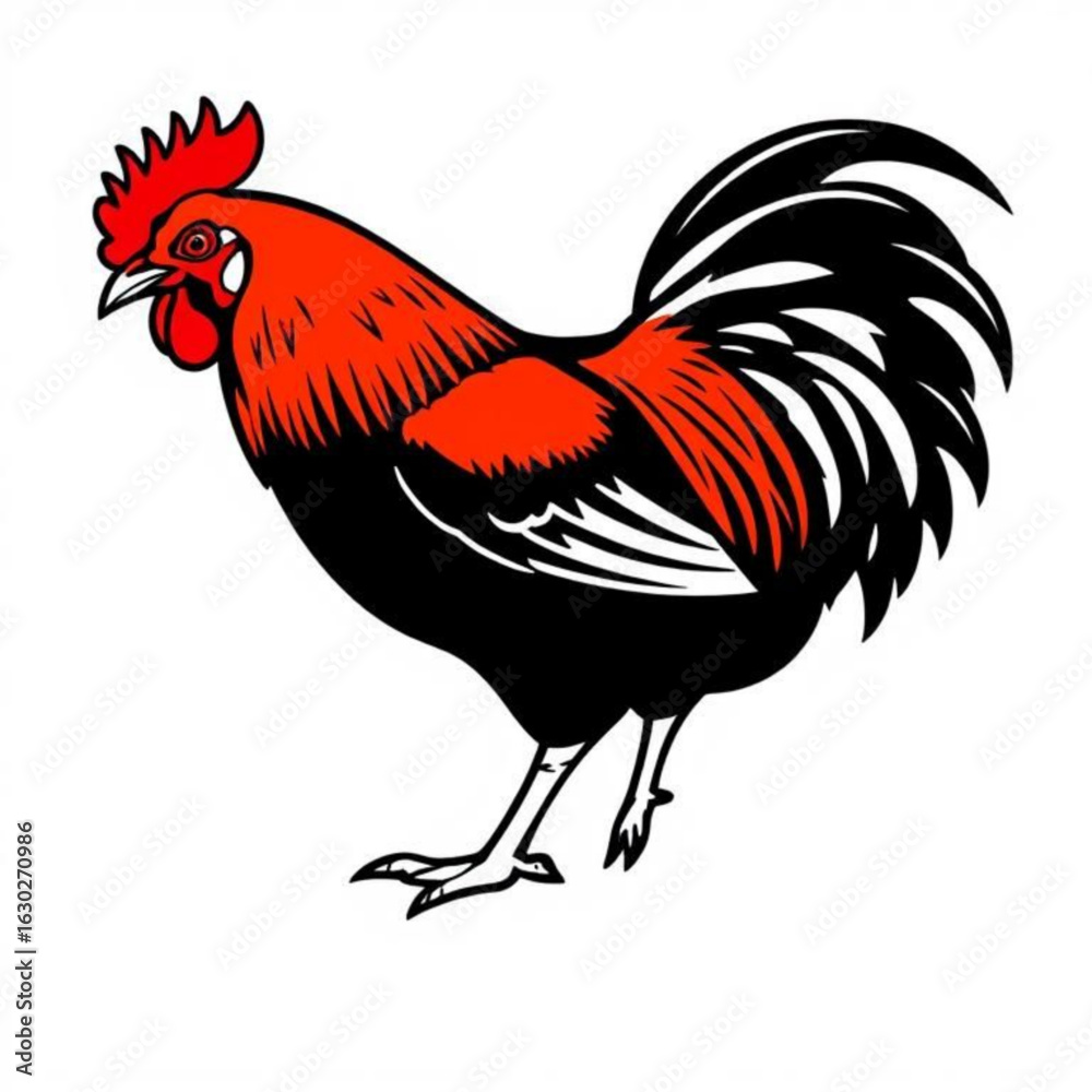 Fototapeta premium Red Chicken New Hampshire Animal Icon