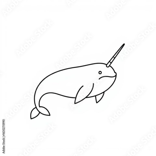 Stylized Narwhal Animal Icon