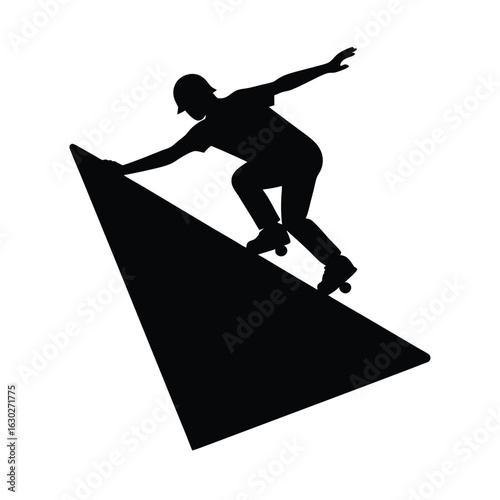 silhouette vector  Skater Launching Off Ramp