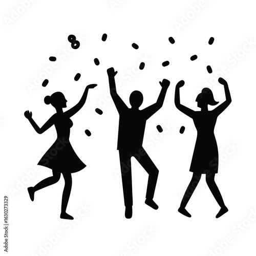 silhouette vector energetic celebration happy enjoyment together