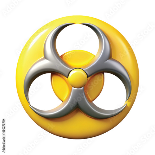 3d style biohazard symbol icon