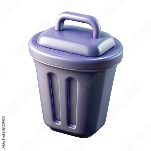  3d style litter bin icon