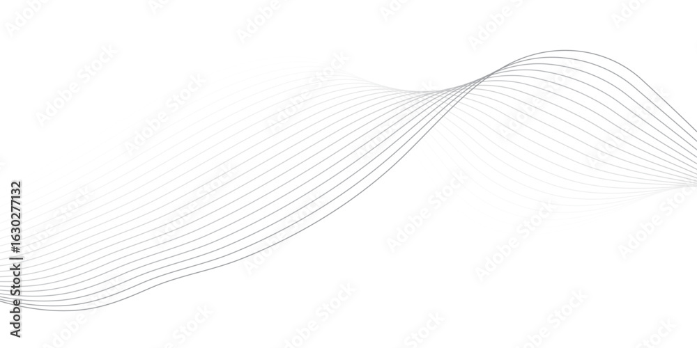 Fototapeta premium Abstract Grey Wave Vector Background – Transparent Design Element for Digital Tech Projects and UI Layouts 