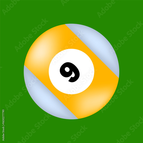 Billiards balls icons shiny colorful design