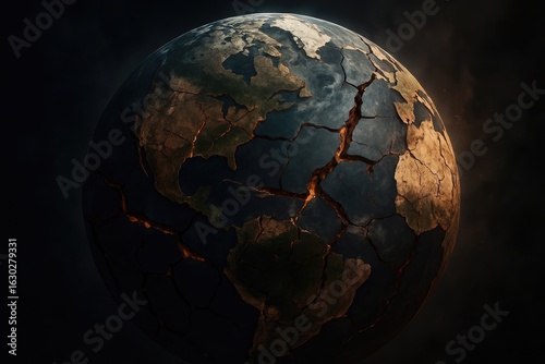 Fototapeta Naklejka Na Ścianę i Meble -  Damaged earth illustration